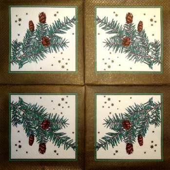 046 Weihnachten Blumen - 3-lagig